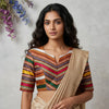 Rani Green Multicoloured Gaji Silk Readymade Blouse | Godhuli