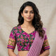 Rani Green Navratan Design Patola Readymade Blouse | Godhuli