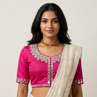 Rani Heavy Mirrorwork Readymade Blouse | Godhuli