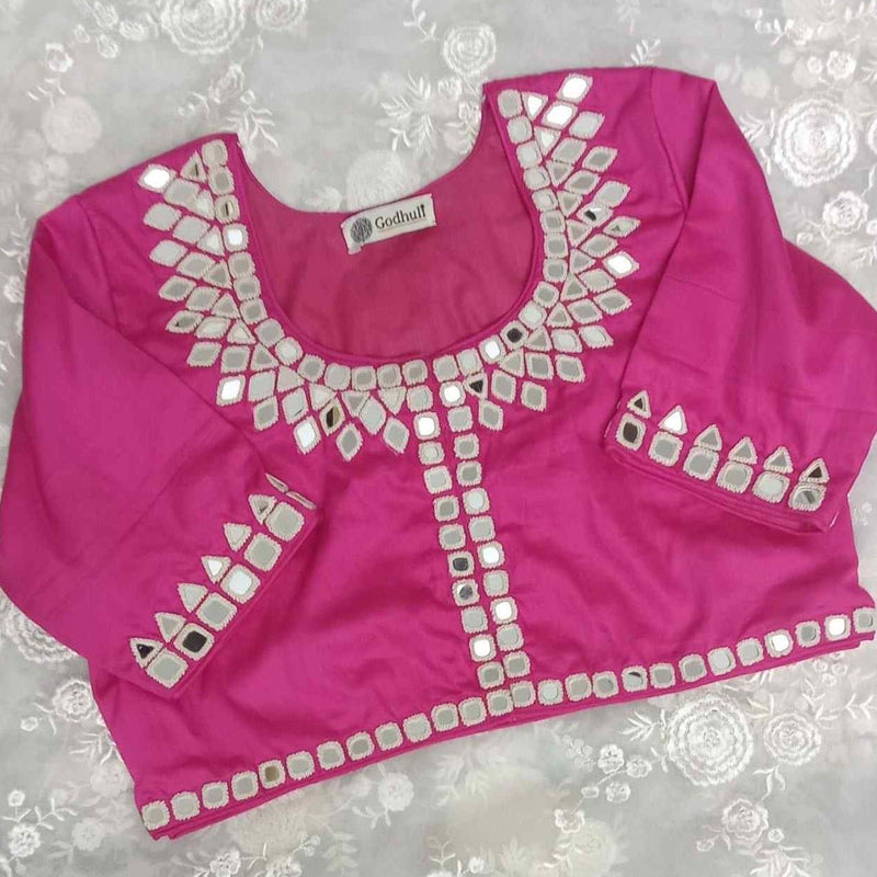 Rani Heavy Mirrorwork Readymade Blouse | Godhuli