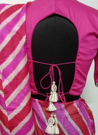 Rani High Neck Backless Mirrorwork Readymade Blouse | Godhuli