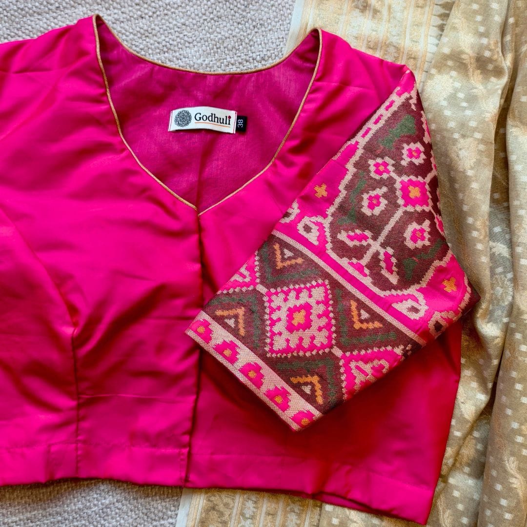 Rani Pink Patola Sleeves Blouse
