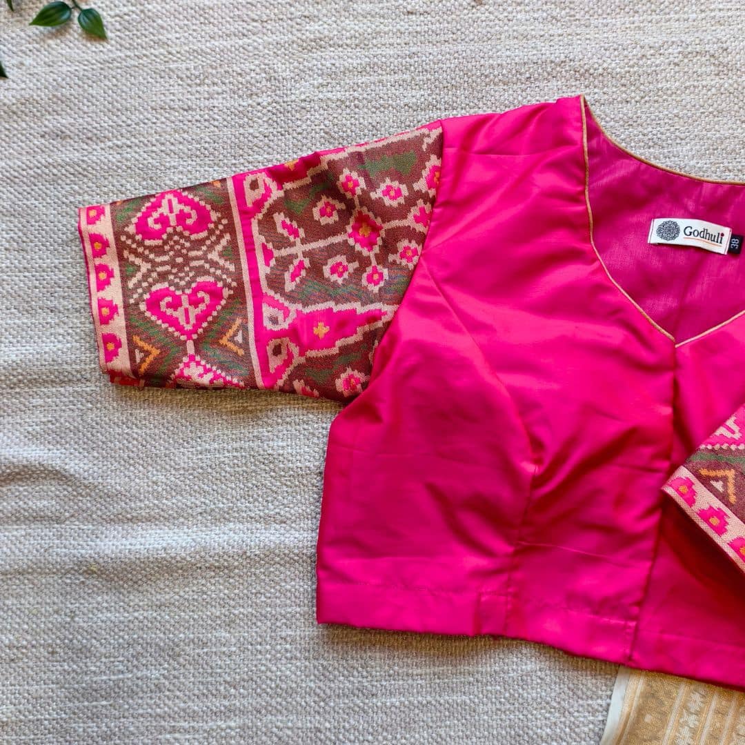 Rani Pink Patola Sleeves Blouse