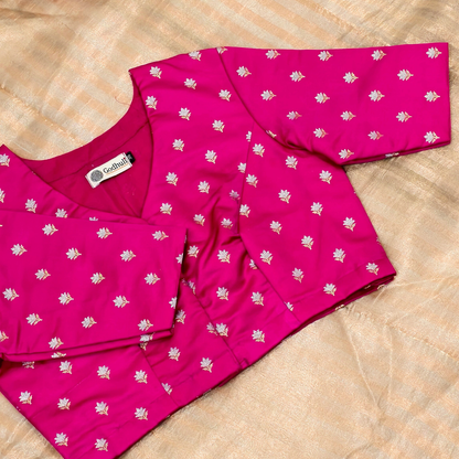  Rani Zari Floral Motif Satin Silk Brocade Blouse