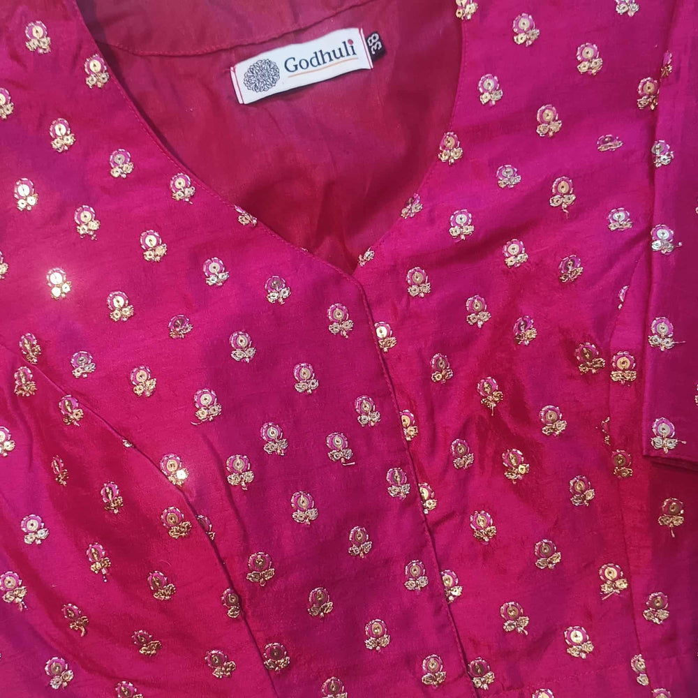 Rani Zari Work Silk Readymade Blouse | Godhuli