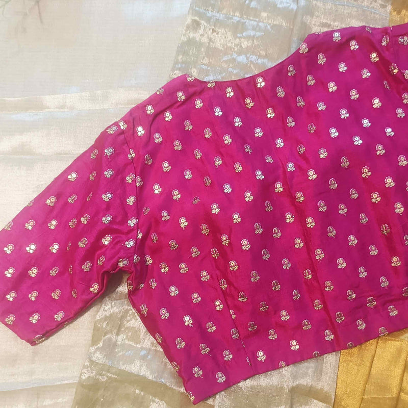 Rani Zari Work Silk Readymade Blouse | Godhuli