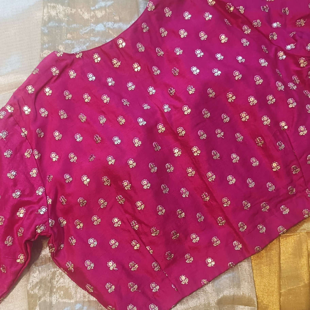 Rani Zari Work Silk Readymade Blouse | Godhuli