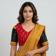 Red Double Ikat Readymade Blouse Black Sleeves | Godhuli