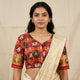 Red Maroon Nari Kunjar Patola Design Readymade Blouse | Godhuli