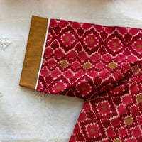 Red Mustard Abstract Kalamkari Readymade Blouse | Godhuli