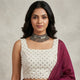 Sequins Embroidered Ivory Readymade Blouse | Godhuli