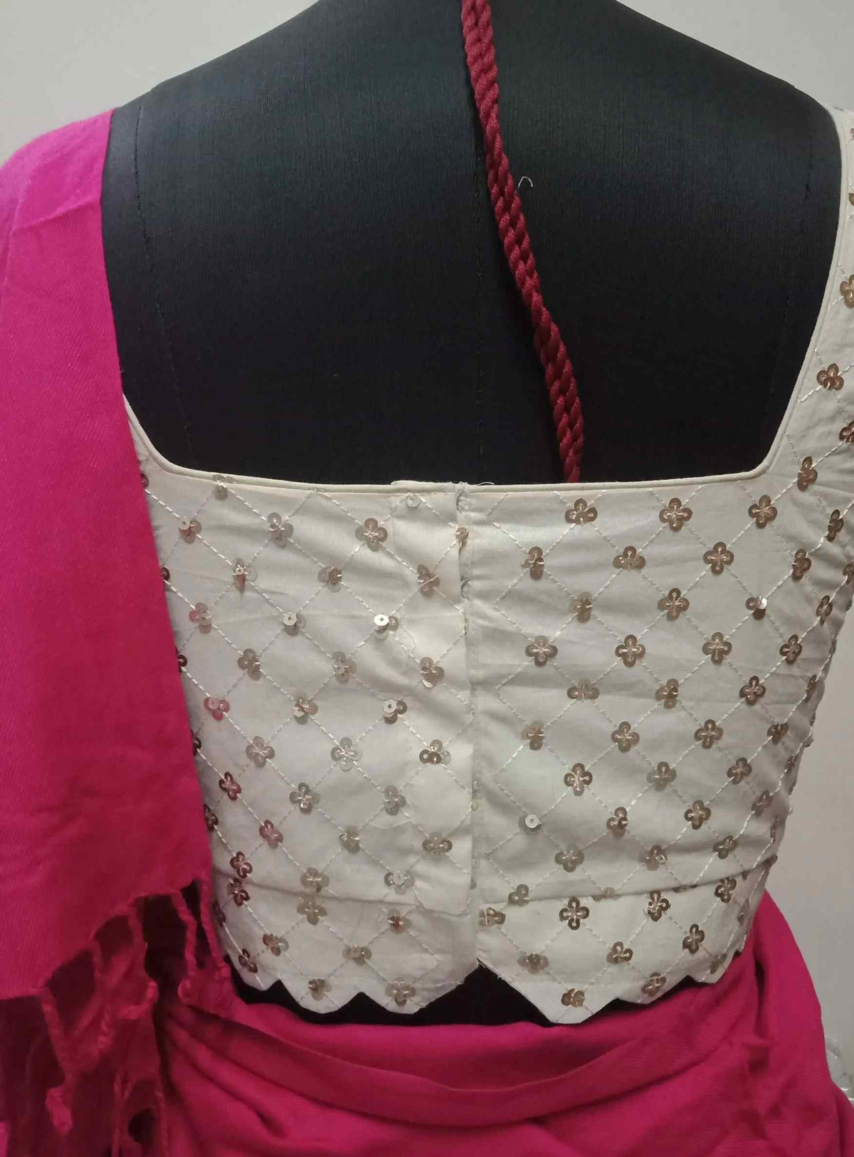 Sequins Embroidered Ivory Readymade Blouse