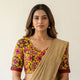 Sunshine Yellow Patola Print Dola Silk Readymade Blouse | Godhuli