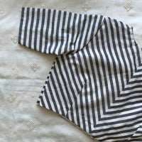 White Grey Monochrome Stripes Blouse  | Godhuli