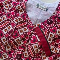 White Red Patola print Dola Silk Readymade Blouse | Godhuli