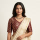 Wine Jaal Banarasi Brocade Readymade Blouse | Godhuli