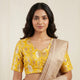 Yellow Banarasi Brocade Readymade Blouse | Godhuli
