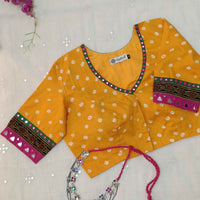 Yellow Bandhani Readymade Blouse | Godhuli