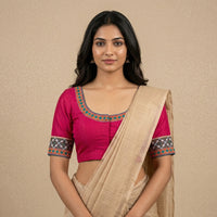 Rani Fine Machine Work Embroidery Readymade Blouse | Godhuli