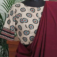 Buy Cream Ajrakh Blouse with Chakra Print | Godhuli