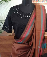 Black Readymade Blouse with Handcrafted Mirrorwork | Godhuli