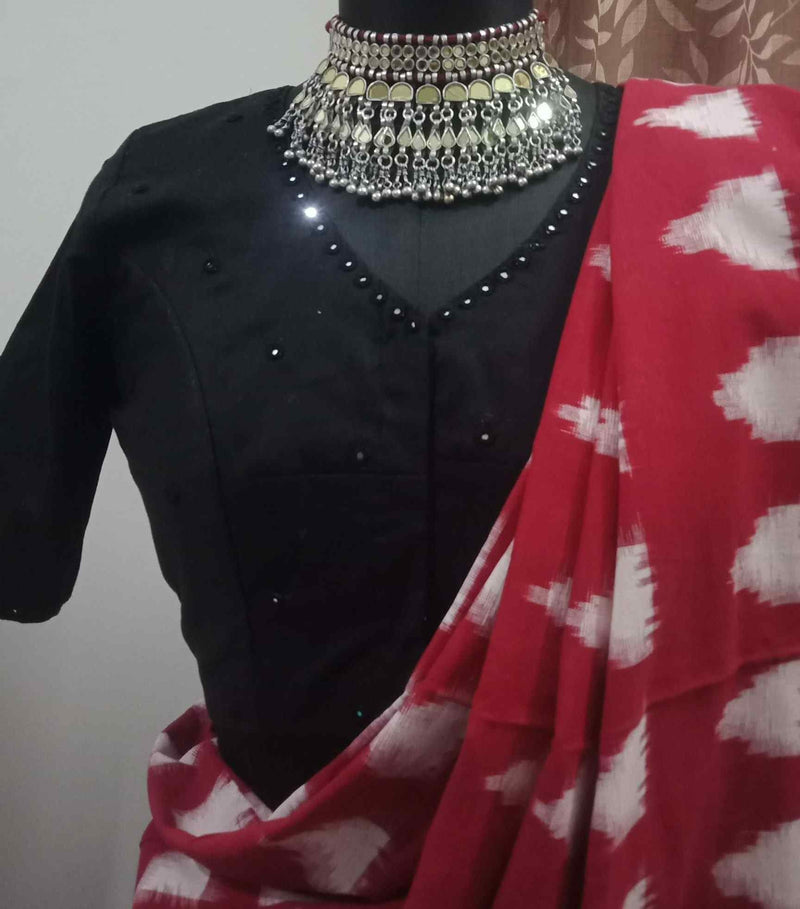 Black Mirror Work Readymade Blouse | Godhuli