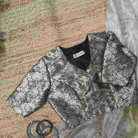 Black Banarasi Brocade Readymade Blouse | Godhuli