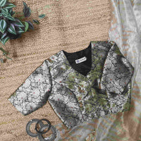 Black Banarasi Brocade Readymade Blouse | Godhuli