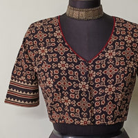 Black Floral Patola Print Gamathi Readymade Blouse | Godhuli