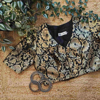 Black Kimkhab Banarasi Brocade Readymade Blouse | Godhuli