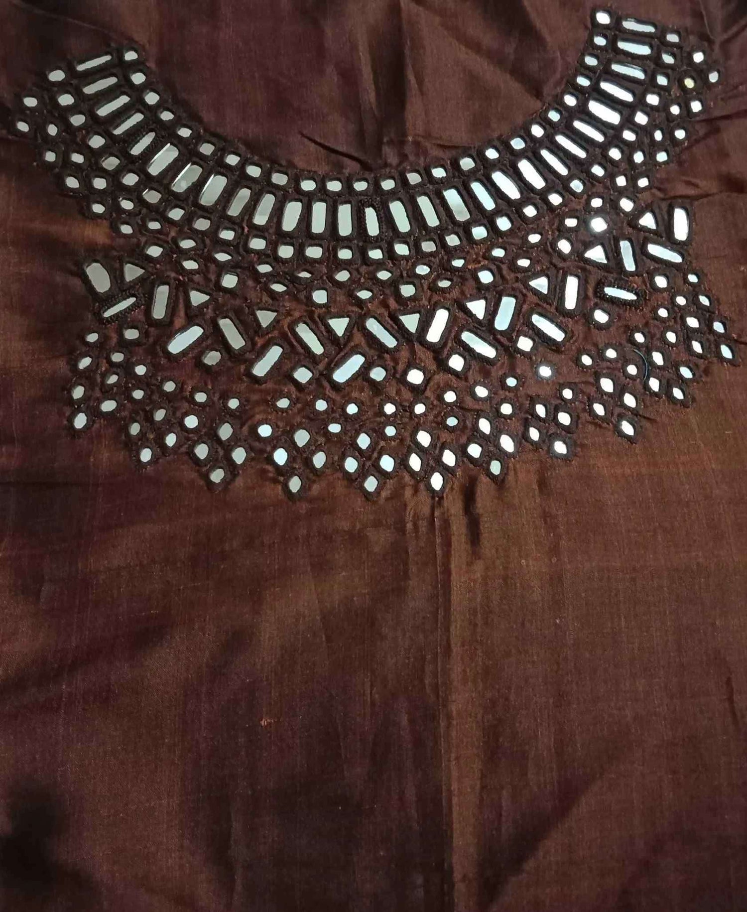 Buy Coffee Brown Real Mirrorwork Blouse | Godhuli