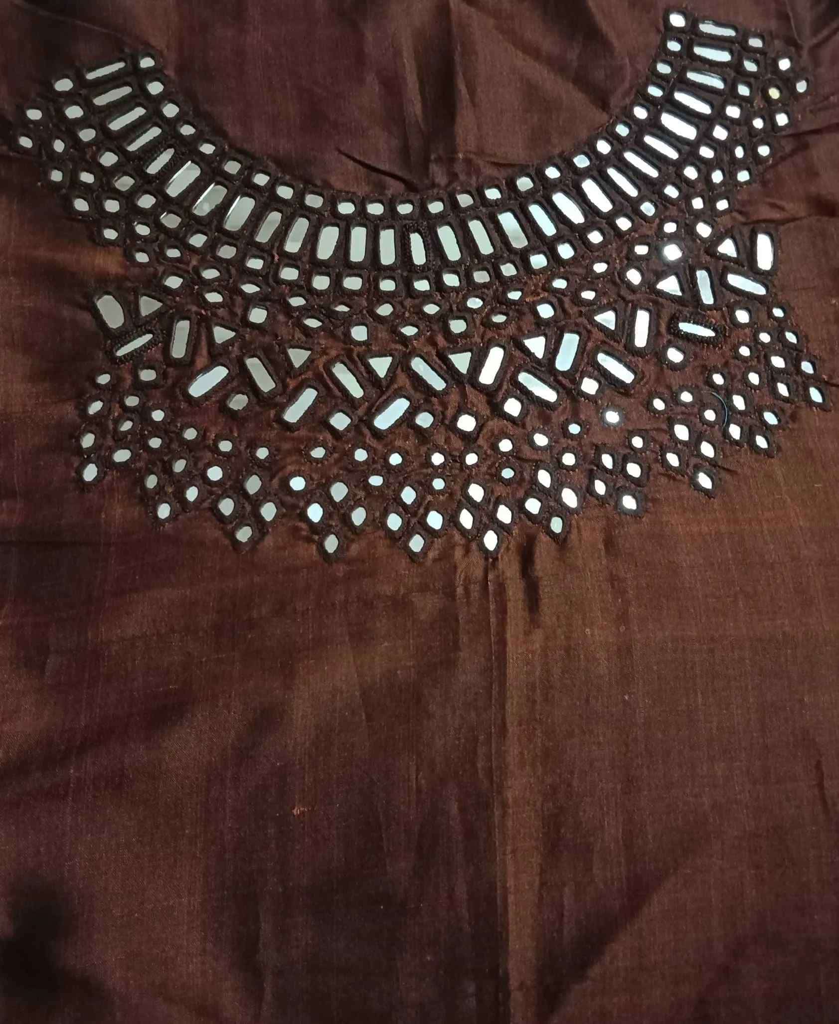 Buy Coffee Brown Real Mirrorwork Blouse | Godhuli