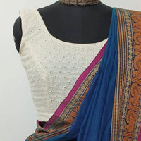 Cut-work Embroidered Sleeveless Readymade Blouse | Godhuli