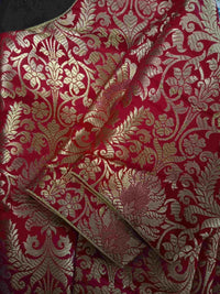 Deep Red Kimkhab Banarasi Brocade Readymade Blouse | Godhuli