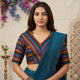 Black Blue Stripes Readymade Blouse | Godhuli
