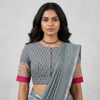 Buy Pastel Powder Blue Floral Print Blouse | Godhuli