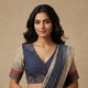 Indigo Beige Bandhani Print Gamathi Readymade Blouse | Godhuli