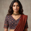 Black Geometric Print Gamathi Readymade Blouse | Godhuli