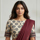 Buy Cream Ajrakh Blouse with Chakra Print | Godhuli