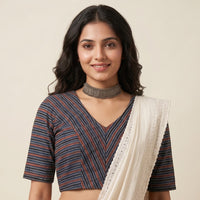 Buy Ajrakh Stripes Blouse | Godhuli
