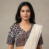 Indigo Maroon Abstract Ajrakh Readymade Blouse | Godhuli