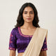 Purple Gaji Silk Readymade Blouse with Rani Mirror Work | Godhuli