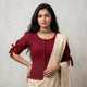 Maroon Cut Work Long Readymade Blouse | Godhuli