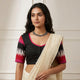Black Blouse with Pink Red Ikat Readymade Blouse | Godhuli