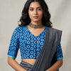 Blue Batik Circle Print Readymade Blouse | Godhuli