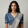 Light Blue Batik Print Readymade Blouse | Godhuli