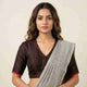 Black Handwoven Daani Gaji Silk Readymade Blouse | Godhuli