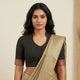 Black Olive Two Tone Checkered Readymade Blouse | Godhuli