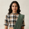 Buy Brown Black Checkered Crop Top Blouse | Godhuli