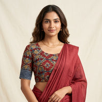 Maroon Kalamkari Readymade Blouse | Godhuli